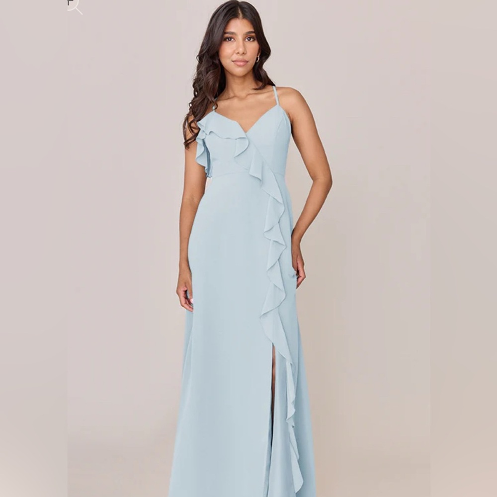 Revelry Paloma Chiffon Light Blue Dress